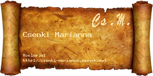 Csenki Marianna névjegykártya